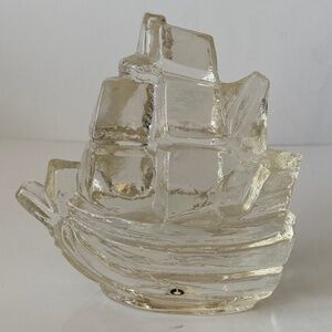 Swedish Pukeberg Handblown Sailing Boat Paperweight Collectible Vintage